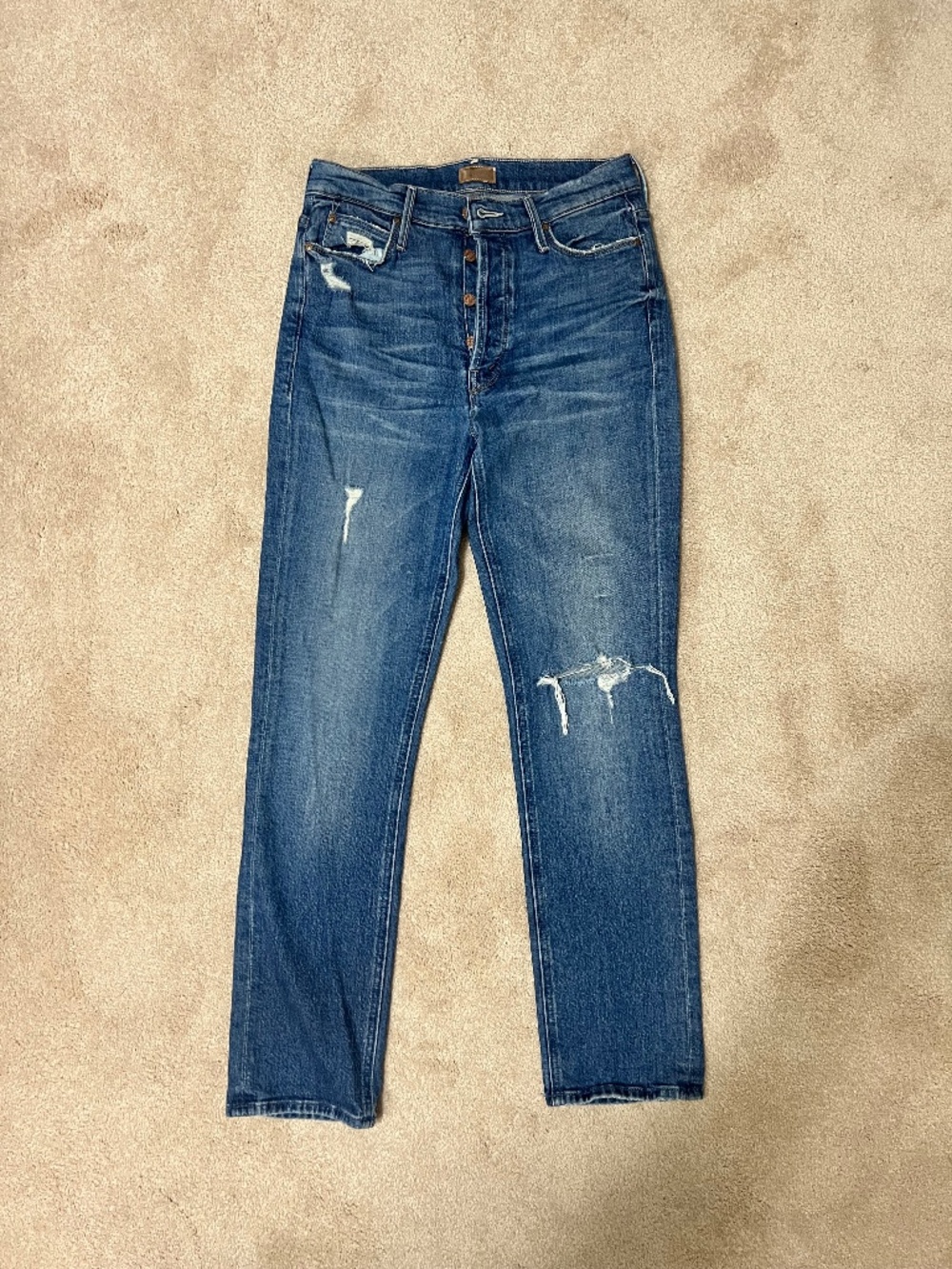 MOTHER The Dazzler Button Fly Ankle — Natural Born Trouble size 28 like new